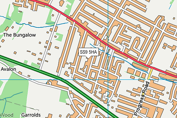SS9 5HA map - OS VectorMap District (Ordnance Survey)