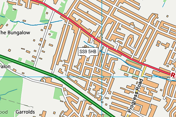 SS9 5HB map - OS VectorMap District (Ordnance Survey) SS9 5HB map - OS VectorMap District (Ordnance Survey)