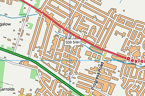 SS9 5HH map - OS VectorMap District (Ordnance Survey) SS9 5HH map - OS VectorMap District (Ordnance Survey)