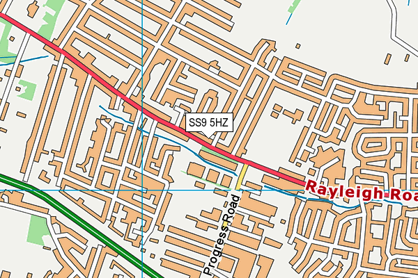 SS9 5HZ map - OS VectorMap District (Ordnance Survey) SS9 5HZ map - OS VectorMap District (Ordnance Survey)
