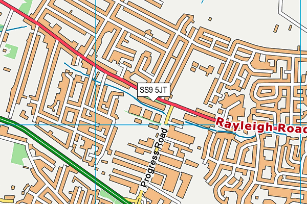 SS9 5JT map - OS VectorMap District (Ordnance Survey) SS9 5JT map - OS VectorMap District (Ordnance Survey)