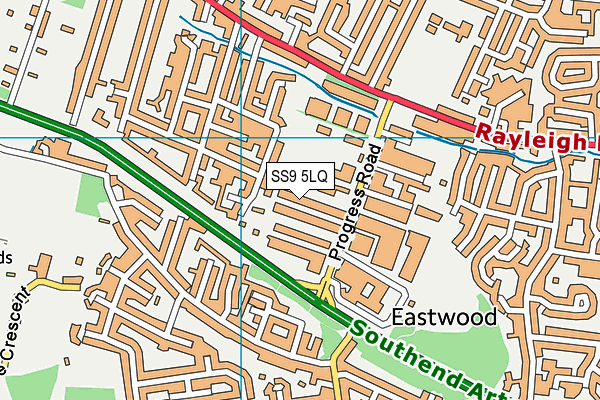 SS9 5LQ map - OS VectorMap District (Ordnance Survey) SS9 5LQ map - OS VectorMap District (Ordnance Survey)