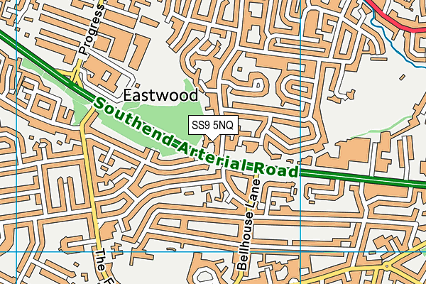 SS9 5NQ map - OS VectorMap District (Ordnance Survey) SS9 5NQ map - OS VectorMap District (Ordnance Survey)