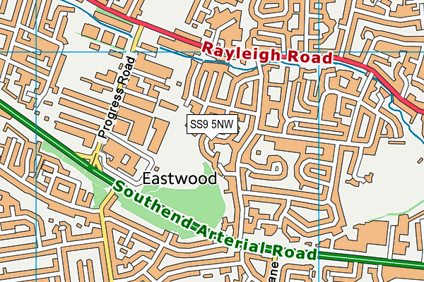 SS9 5NW map - OS VectorMap District (Ordnance Survey) SS9 5NW map - OS VectorMap District (Ordnance Survey)