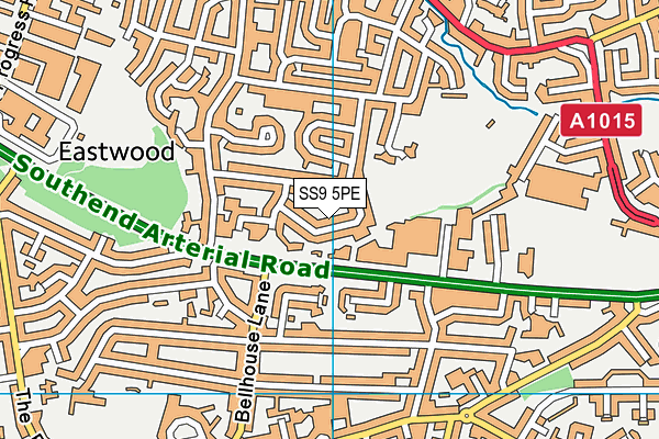 SS9 5PE map - OS VectorMap District (Ordnance Survey) SS9 5PE map - OS VectorMap District (Ordnance Survey)