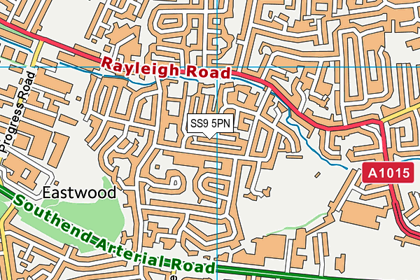 SS9 5PN map - OS VectorMap District (Ordnance Survey) SS9 5PN map - OS VectorMap District (Ordnance Survey)