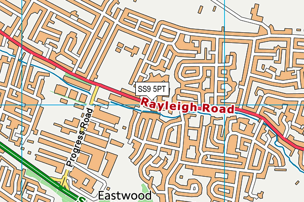 SS9 5PT map - OS VectorMap District (Ordnance Survey) SS9 5PT map - OS VectorMap District (Ordnance Survey)