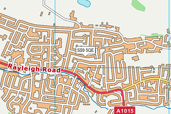 SS9 5QE map - OS VectorMap District (Ordnance Survey) SS9 5QE map - OS VectorMap District (Ordnance Survey)