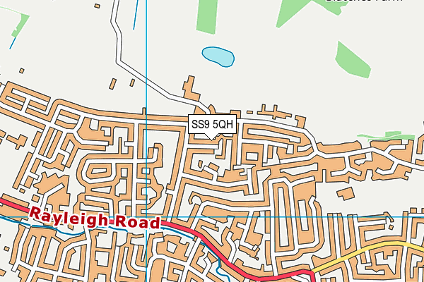 SS9 5QH map - OS VectorMap District (Ordnance Survey) SS9 5QH map - OS VectorMap District (Ordnance Survey)