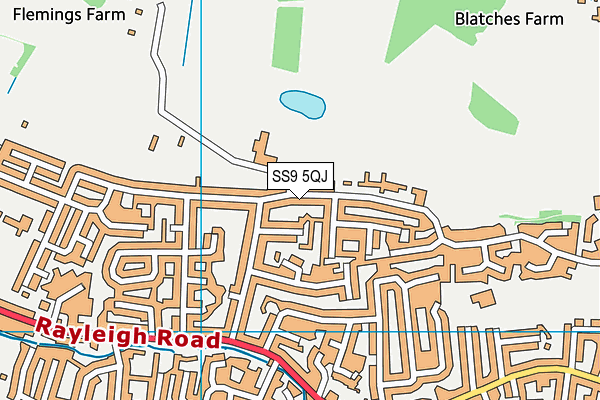 SS9 5QJ map - OS VectorMap District (Ordnance Survey) SS9 5QJ map - OS VectorMap District (Ordnance Survey)