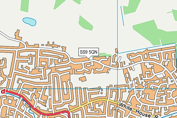 SS9 5QN map - OS VectorMap District (Ordnance Survey) SS9 5QN map - OS VectorMap District (Ordnance Survey)