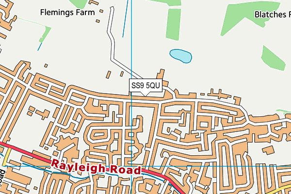 SS9 5QU map - OS VectorMap District (Ordnance Survey) SS9 5QU map - OS VectorMap District (Ordnance Survey)