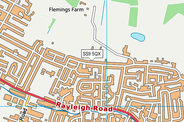 SS9 5QX map - OS VectorMap District (Ordnance Survey) SS9 5QX map - OS VectorMap District (Ordnance Survey)