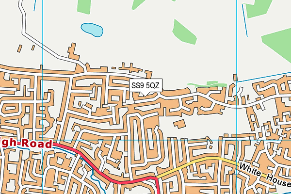 SS9 5QZ map - OS VectorMap District (Ordnance Survey) SS9 5QZ map - OS VectorMap District (Ordnance Survey)