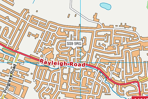 SS9 5RG map - OS VectorMap District (Ordnance Survey) SS9 5RG map - OS VectorMap District (Ordnance Survey)