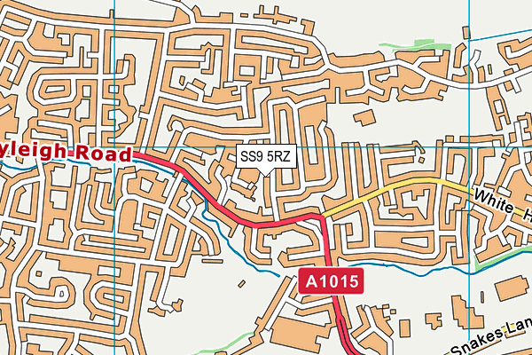 SS9 5RZ map - OS VectorMap District (Ordnance Survey) SS9 5RZ map - OS VectorMap District (Ordnance Survey)