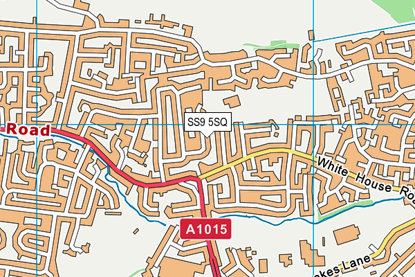 SS9 5SQ map - OS VectorMap District (Ordnance Survey) SS9 5SQ map - OS VectorMap District (Ordnance Survey)