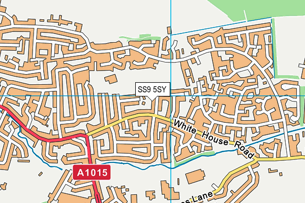SS9 5SY map - OS VectorMap District (Ordnance Survey) SS9 5SY map - OS VectorMap District (Ordnance Survey)