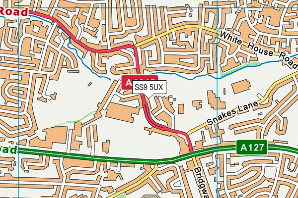 SS9 5UX map - OS VectorMap District (Ordnance Survey) SS9 5UX map - OS VectorMap District (Ordnance Survey)