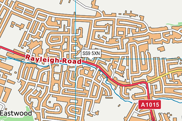 SS9 5XN map - OS VectorMap District (Ordnance Survey) SS9 5XN map - OS VectorMap District (Ordnance Survey)