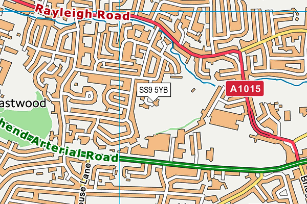 SS9 5YB map - OS VectorMap District (Ordnance Survey) SS9 5YB map - OS VectorMap District (Ordnance Survey)