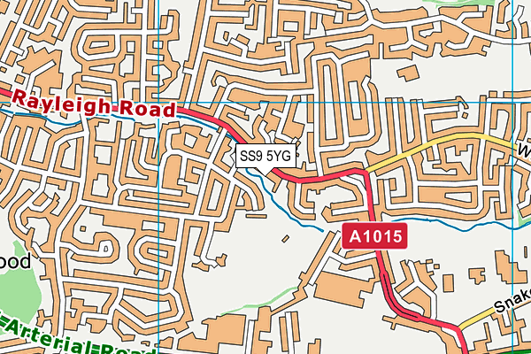 SS9 5YG map - OS VectorMap District (Ordnance Survey) SS9 5YG map - OS VectorMap District (Ordnance Survey)