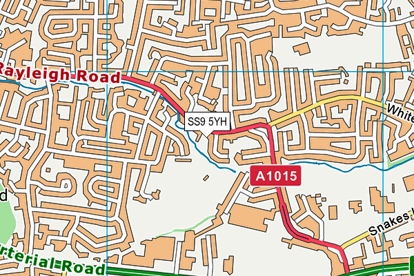 SS9 5YH map - OS VectorMap District (Ordnance Survey) SS9 5YH map - OS VectorMap District (Ordnance Survey)