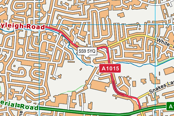 SS9 5YQ map - OS VectorMap District (Ordnance Survey) SS9 5YQ map - OS VectorMap District (Ordnance Survey)
