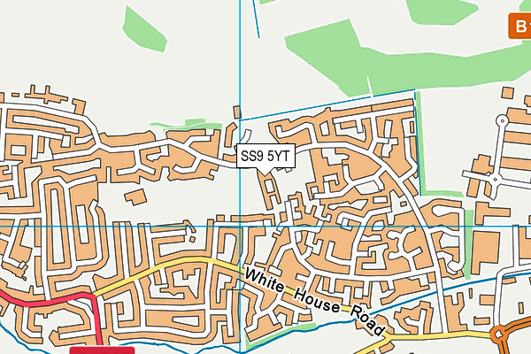 SS9 5YT map - OS VectorMap District (Ordnance Survey) SS9 5YT map - OS VectorMap District (Ordnance Survey)
