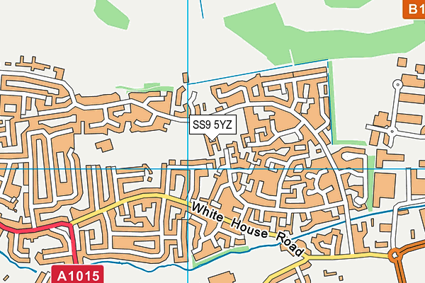 SS9 5YZ map - OS VectorMap District (Ordnance Survey) SS9 5YZ map - OS VectorMap District (Ordnance Survey)