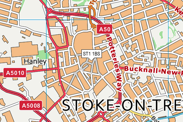 ST1 1BS map - OS VectorMap District (Ordnance Survey) ST1 1BS map - OS VectorMap District (Ordnance Survey)