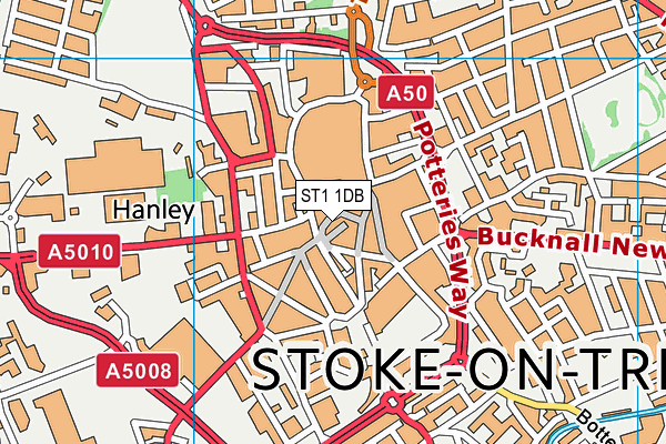 ST1 1DB map - OS VectorMap District (Ordnance Survey) ST1 1DB map - OS VectorMap District (Ordnance Survey)