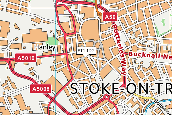 ST1 1DG map - OS VectorMap District (Ordnance Survey) ST1 1DG map - OS VectorMap District (Ordnance Survey)