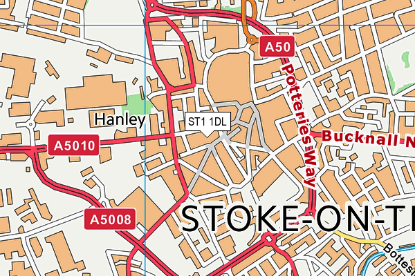 ST1 1DL map - OS VectorMap District (Ordnance Survey) ST1 1DL map - OS VectorMap District (Ordnance Survey)