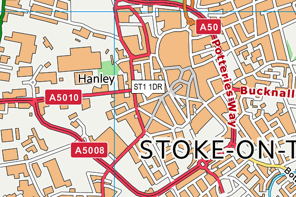 ST1 1DR map - OS VectorMap District (Ordnance Survey) ST1 1DR map - OS VectorMap District (Ordnance Survey)