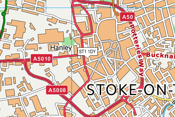 ST1 1DY map - OS VectorMap District (Ordnance Survey) ST1 1DY map - OS VectorMap District (Ordnance Survey)