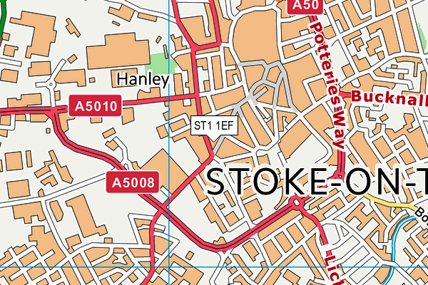 ST1 1EF map - OS VectorMap District (Ordnance Survey) ST1 1EF map - OS VectorMap District (Ordnance Survey)
