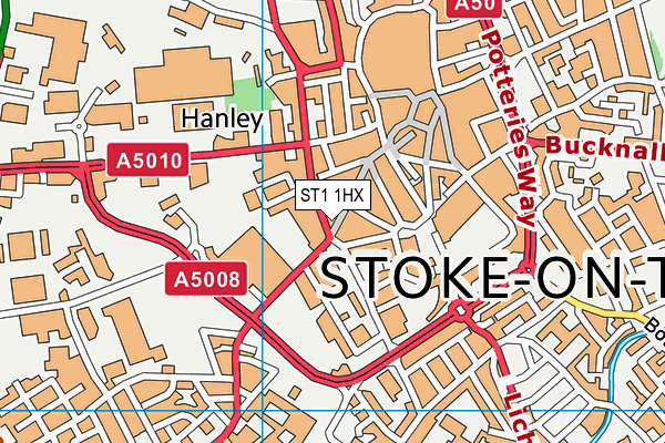 ST1 1HX map - OS VectorMap District (Ordnance Survey) ST1 1HX map - OS VectorMap District (Ordnance Survey)