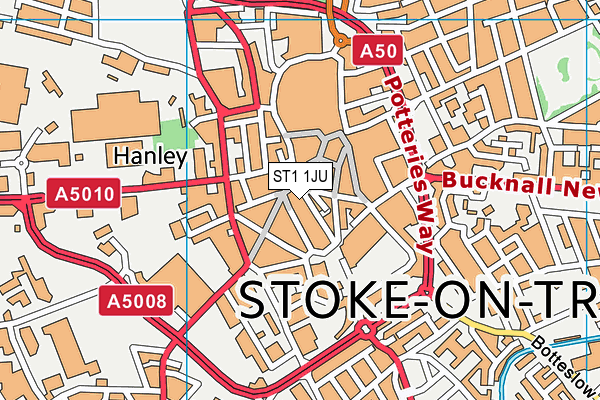 ST1 1JU map - OS VectorMap District (Ordnance Survey) ST1 1JU map - OS VectorMap District (Ordnance Survey)