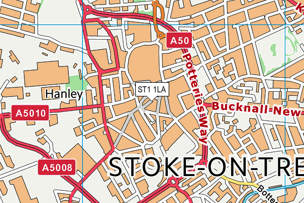 ST1 1LA map - OS VectorMap District (Ordnance Survey) ST1 1LA map - OS VectorMap District (Ordnance Survey)