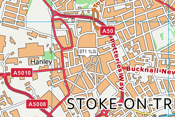 ST1 1LG map - OS VectorMap District (Ordnance Survey)
