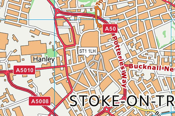 ST1 1LH map - OS VectorMap District (Ordnance Survey) ST1 1LH map - OS VectorMap District (Ordnance Survey)
