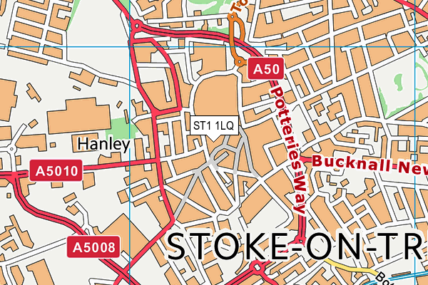 ST1 1LQ map - OS VectorMap District (Ordnance Survey) ST1 1LQ map - OS VectorMap District (Ordnance Survey)