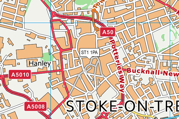 ST1 1PA map - OS VectorMap District (Ordnance Survey) ST1 1PA map - OS VectorMap District (Ordnance Survey)