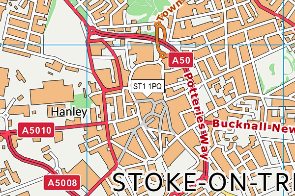 ST1 1PQ map - OS VectorMap District (Ordnance Survey) ST1 1PQ map - OS VectorMap District (Ordnance Survey)