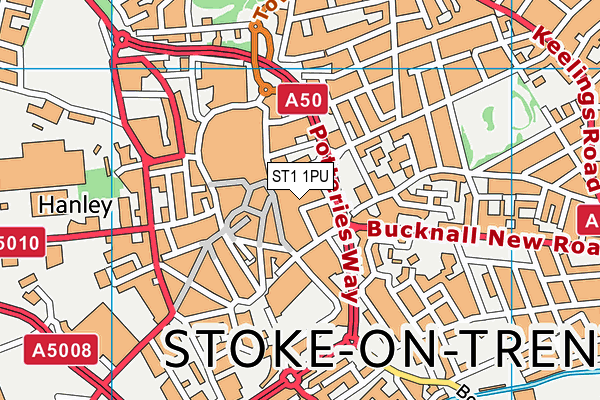ST1 1PU map - OS VectorMap District (Ordnance Survey) ST1 1PU map - OS VectorMap District (Ordnance Survey)