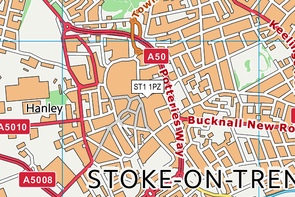 ST1 1PZ map - OS VectorMap District (Ordnance Survey) ST1 1PZ map - OS VectorMap District (Ordnance Survey)
