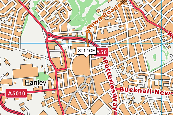 ST1 1QE map - OS VectorMap District (Ordnance Survey) ST1 1QE map - OS VectorMap District (Ordnance Survey)