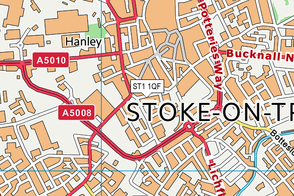 ST1 1QF map - OS VectorMap District (Ordnance Survey) ST1 1QF map - OS VectorMap District (Ordnance Survey)