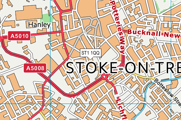 ST1 1QQ map - OS VectorMap District (Ordnance Survey) ST1 1QQ map - OS VectorMap District (Ordnance Survey)